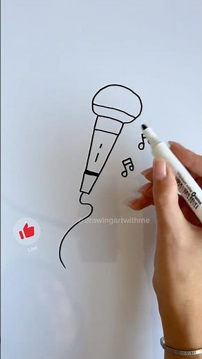 How to draw MICROPHONE 🎤 #easydrawing #howtodraw #drawingtutorial #drawingartwithme
