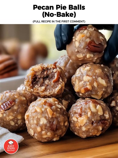 Pecan Pie Balls (No-Bake) 🥧✨ All the cozy, caramelized flavors of a classic pecan pie — rolled into bite-sized, chocolate-dipped treats! Perfect for holidays or whenever your sweet tooth calls. Ingredients 1 ½ cups finely chopped pecans 1 cup graham cracker crumbs 1 cup packed brown sugar ¼ cup maple syrup or corn syrup 2 tbsp melted butter 1 tsp vanilla extract 1 cup semi-sweet chocolate chips 1 tsp coconut oil (optional, for smoother melting) How to Make It In a bowl, combine chopped pecans, 