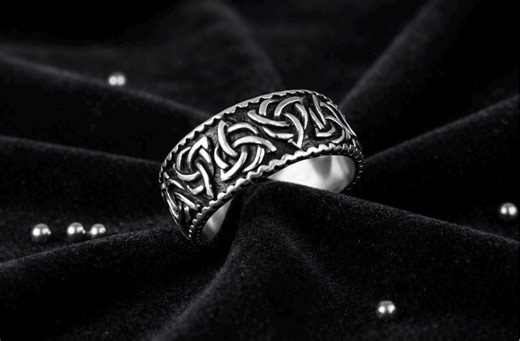 Celtic Knot Weave Viking Ring in Stainless Steel – Norse Symbol Band for Men & Women, Minimalist Nordic Jewelry Gif - Etsy