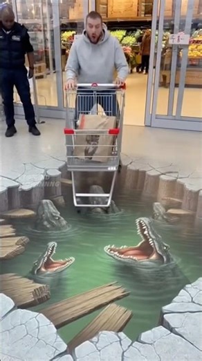 When 3D Street Art Looks TOO Real—He Thought He Fell Into a Pit! 🤯🔥