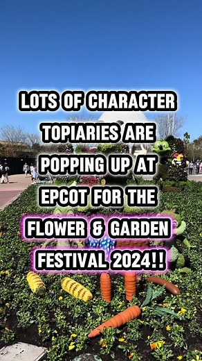 🌸Epcot Flower & Garden Festival 2024 begins in just one week!! A bunch of character topiaries are popping up at Epcot in preparation for the Flower and Garden Festival, which starts next week on February 28th! #disneyworld #epcot #epcotfestivals #epcotflowerandgardenfestival #flowerandgardenfedtiva2024 #disneyforfoodies #disney2024 Flower and Garden Festival Displays Epcot, Flower and Garden Festival Topiaries, Epcot Flower and Garden Festival, Flower and Garden Festival 2024, Epcot Flower and