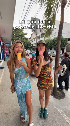 Rebecca Lee on Instagram: "Okay but is there any other way than to wrap your whole mouth around it like a fish? 🐠 How do you eat a popsicle? #popsicle #thisorthatchallenge #funnyvideosclips #funnyreelsvideo #puertovallarta"