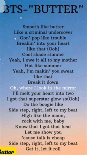 Butter -BTS song lyrics video #btsarmy #bts #kpop #music #art #btsbutter #buttermv #butterremix