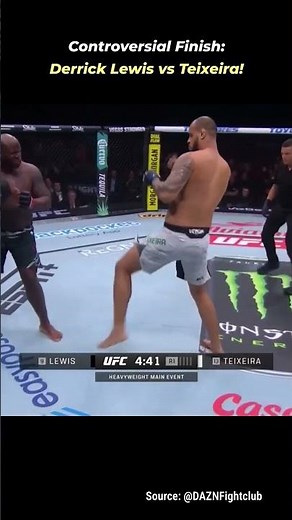 Controversial Finish: Derrick Lewis vs Teixeira! #UFC #MMA #shorts #fighter #derricklewis