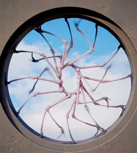 Endless looping animation of a creepy circular creature with numerous legs