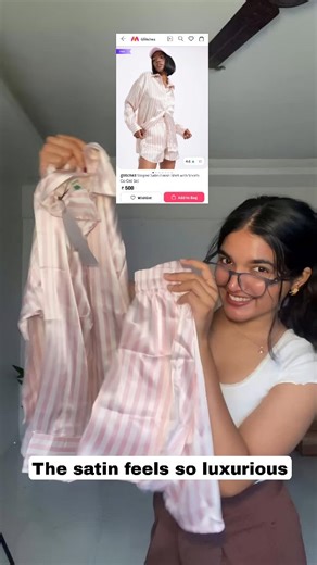 SHOP WITH AAROHI on Instagram: "This is why I cancel plans and sleep extra 😴💅 Satin feels, Pinterest vibes & comfort on point 💕 Nightwear that looks like luxury, but under budget 👛 Comment “LINK” for product info 💌 Follow for cozy finds & dupe alerts 🛏️✨ ( satin night wear , night wear , coord , night coord , pinterest night wear , myntra , satin night suit , meesho finds , Victoria secret, dupes ) #satinnightwear #nightsuitdupe #pinterestnightwear #nightweargoals #myntrafinds #meeshofinds