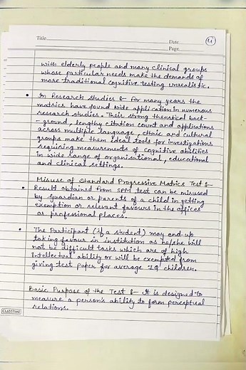 Intelligence Testing (Standard Progressive Matrices), MAPC Practical File, IGNOU