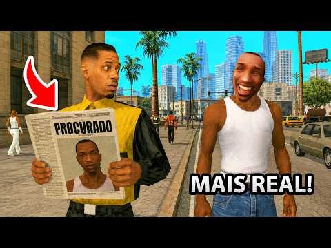 Deixei o GTA San Andreas MAIS REALISTA usando MODS (INCRÍVEL DEMAIS)
