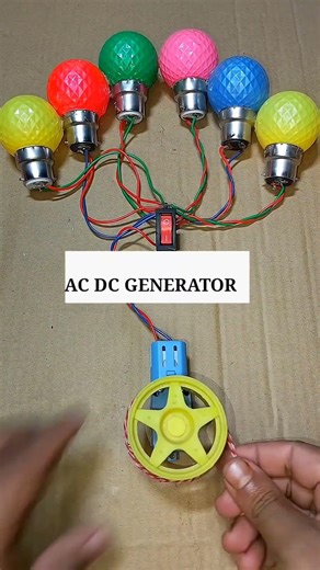 powering 6 light with dc gear motor generator #diy #tech #shortvideo