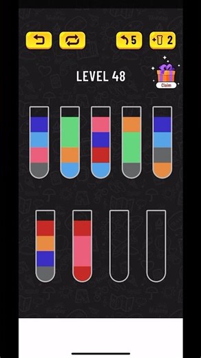 Water Sort Puzzle Level 48 Walkthrough #shorts #watersortpuzzle