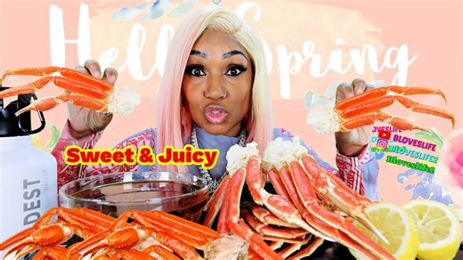 Sweet snow crab legs mukbang delight