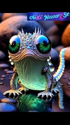 This cute water lizard is just vibing in the forest 🌿💧 Nature’s chillest reptile! #AestheticAI