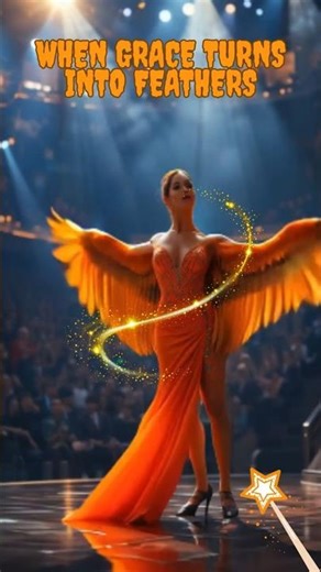 When She Spread Her Wings… The Woman Became an Orange Parrot! 🪶✨ #animalfusiondance