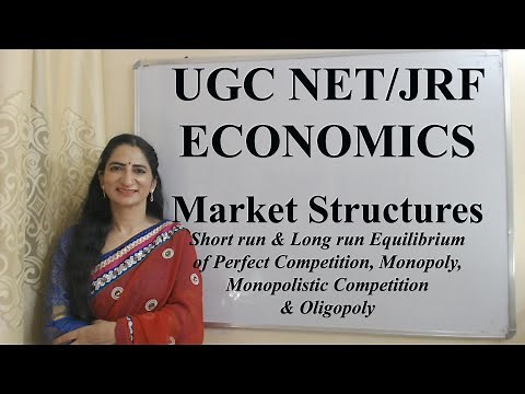 Market Structures-UGC NET/JRF, Equilibrium of Perfect Competition, Monopoly, Monopolistic, Oligopoly