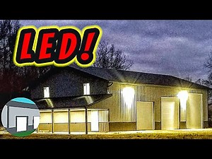 Pole barn LED downlights.