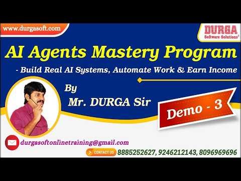AI Agents Mastery Program tutorials || Demo - 3 || by Mr. DURGA Sir On 27-03-2026 @7PM (IST)