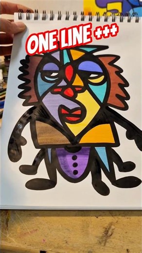 ONE line art #onelinedrawing #lineart #drawingtutorial #shortsart #arttutorial #coloringpages