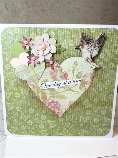 Get Well Speedy Recovery Card, Handmade up Cycled Hearts and Flowers - Etsy