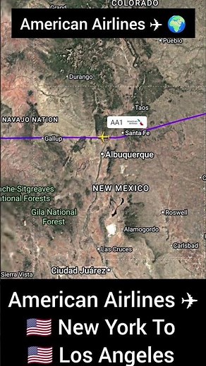 American Airlines AA1 ✈️ Flight from New York to Los Angeles | SkyRoute Visuals