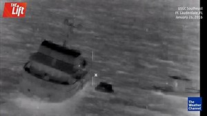 After a luxury yacht sank, the Coast Guard successfully rescued 13 people several miles off the coast of Florida. The dramatic rescue was captured in this video. | The Weather Channel