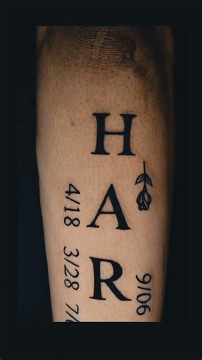 Lettering Tattoo - Family Name & Dates