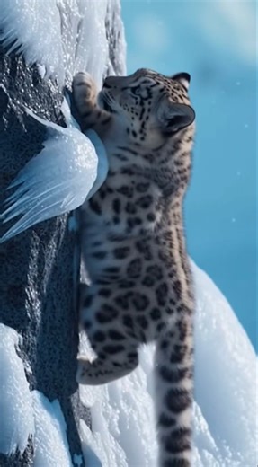 From Slips to Strength: A Snow Leopard Cub’s First Climb