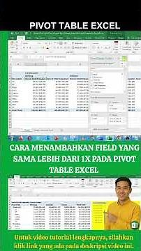 Learn Microsoft Excel Pivot How to DISPLAY THE SAME FIELD More Than Once in an Excel Pivot Table