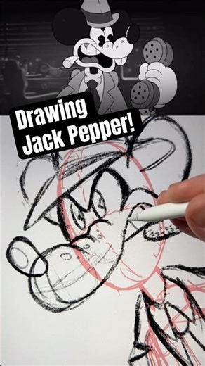 Drawing Jack Pepper from Mouse P.I. For Hire! #rubberhosestyle #rubberhose #vintagecartoons