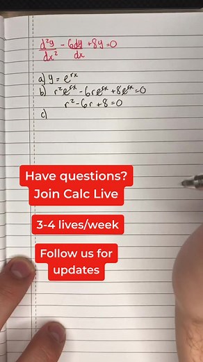 Join us live! Follow for part 2&3 #diffeq #differentialequations #calc