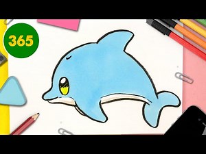 COMMENT DESSINER UN DAUPHIN KAWAII ÉTAPE PAR ÉTAPE – Dessins kawaii facile