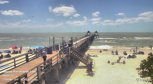 The view from the Naples Pier EarthCam this afternoon: - A elevated risk of rip currents continues for all of our Gulf beaches today. Swim next to a lifeguard and stay aware! - NEW: A Small Craft Advisory for our Gulf waters is now in effect until 2am. 75°F & ample sunshine! | US National Weather Service Miami Florida