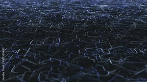 Video „Abstract Digital Data Hitech Background/ 4k animation of an abstract high technology wallpaper background visual fx of data lines and particles zooming in with ambient occlusion and depth of field“ ze služby Stock