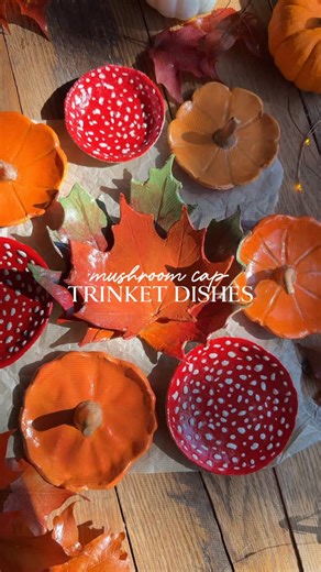 Adding to my little autumn trinket dish collection 🥰🍄♥️ Seeing as yesterday was mushroom day, I figured I’d share another fun fall fungi project with you ♥️🍁🍄 I just used a basic air dry clay for these, as well acrylic paint and some glossy mod podge to seal. What do you think? Will you try making these yourself? #slowliving #naturecrafts #fallcrafts #natureinspired #simpleliving #autumndiy | Northwoods Folk