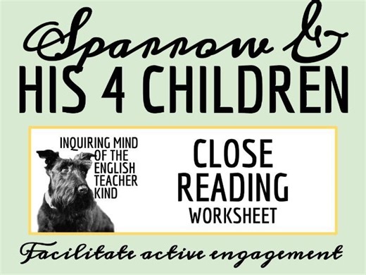 "The Sparrow and His Four Children" Close Reading Inference Worksheet (Grimm's Fairy Tale) | Teaching Resources