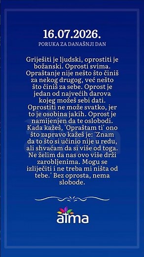 ATMA Poruka dana 16.7.2026.