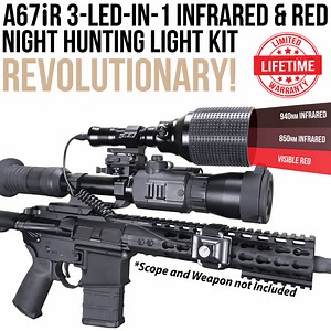 Wicked Lights A67iR 3-LED-In-1 Infrared & Red Night Hunting Light Kit for Night Vision