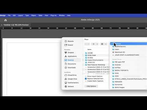Open a PDF in InDesign