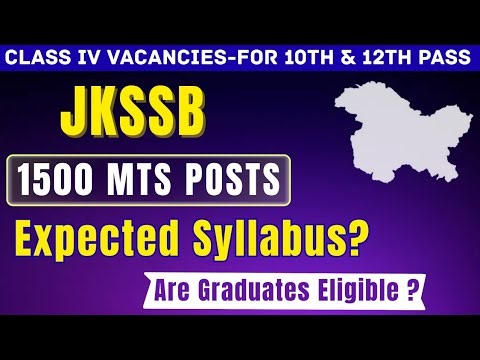 JKSSB MTS/Class IV Expected Syllabus | Graduate Eligibility and Form Dates