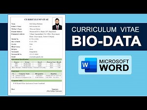 How to Make Biodata | Biodata Kaise Banaye | Create Best CV | Bio-Data in MS Word | Best Resume 2026