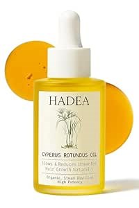 HADEA Cyperus Rotundus Oil to Reduce Hair Growth 100% Organic High-Potency Steam Distilled Cyprus Nutgrass Cypress Inhibitor | Cypress Rotundus Oil For Pcos, Hirsutism, Any Unwanted Hair 30ml
