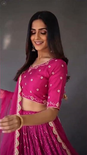 Traditional Embroidered and Gold-Detailed Indian Bridal Dress (Lehenga)