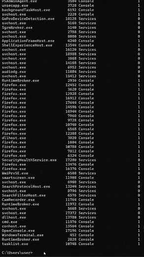 Mit cmd, ausgeführten Prozesse auflisten. Ob lokal oder remote. tasklist