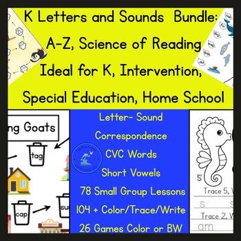 K Letters and Sounds Bundle A to Z Science of Reading