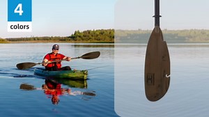 OCEANBROAD Adjustable Fishing Kayak Paddle - 94in/240cm-98in/250cm-102in/260cm Aluminum Alloy Shaft with Paddle Leash