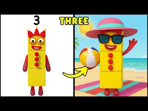 Numberblocks Characters Reimagined at the Beach 🏖️🔢✨ | Counting and Play for Kids!