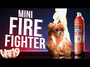 Mini Firefighter (Compact Fire Extinguisher) puts out Feisty Pets Fire