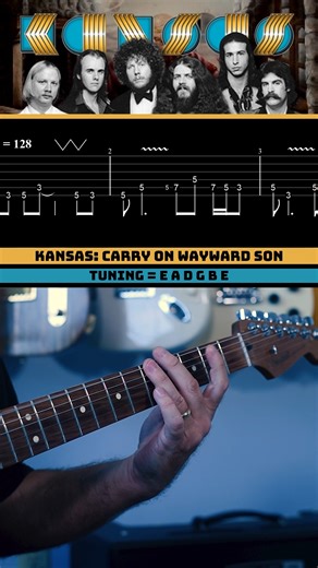 Carry On Wayward Son guitar riff by Kansas with tabs | GuitArmy