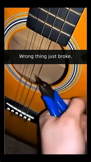 Never underestimate a guitar string 🎸😅 subscribe for more #shorts