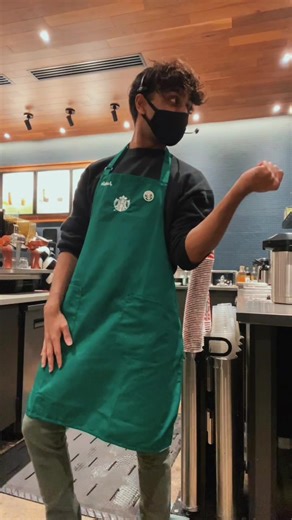 Barista Dancing with Starbucks Coffee - Fun Cafe Performance