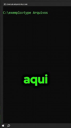 COMO LER ARQUIVOS PELO CMD #windows #windows10 #windows11 #comandos